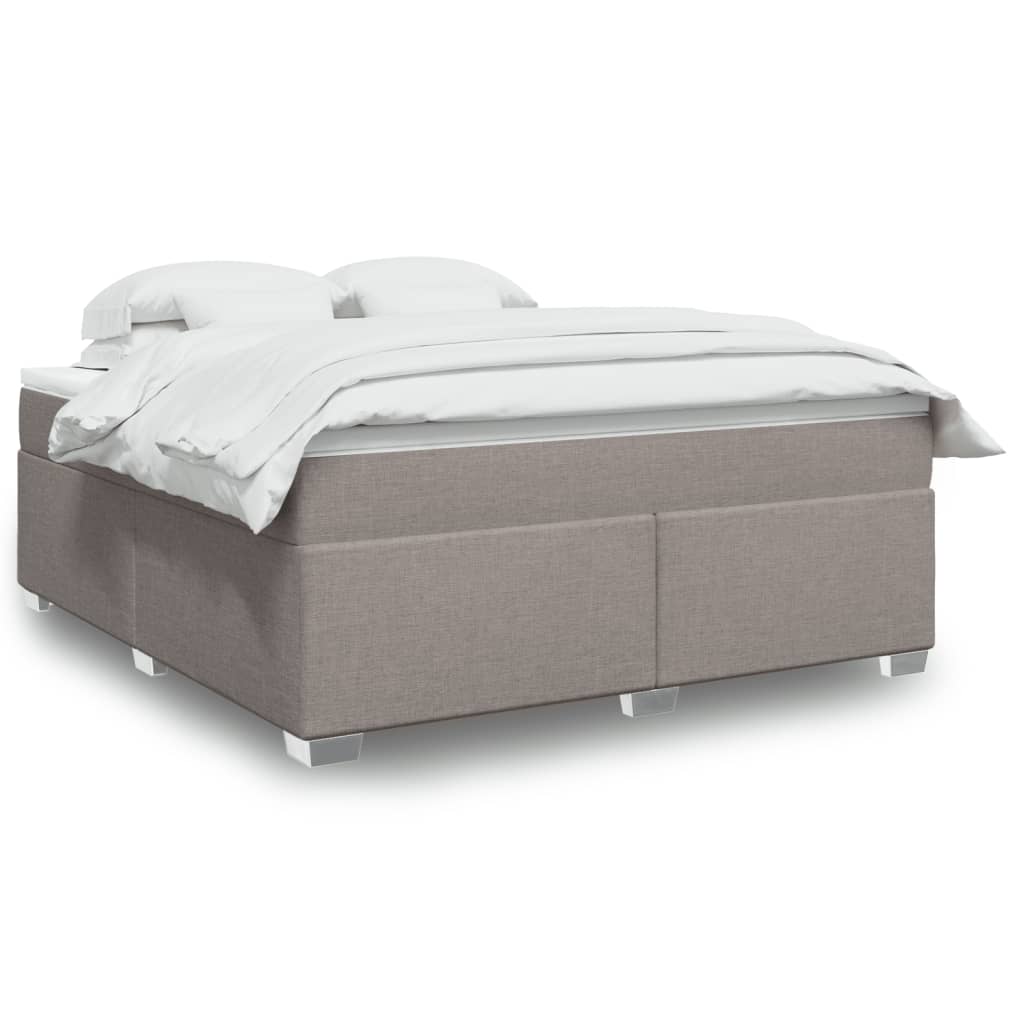 vidaXL Κρεβάτι Boxspring με Στρώμα Taupe 180x200 εκ. Υφασμάτινο