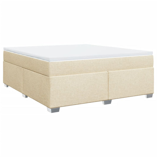 vidaXL Κρεβάτι Boxspring με Στρώμα Κρεμ 180x200 εκ. Υφασμάτινο