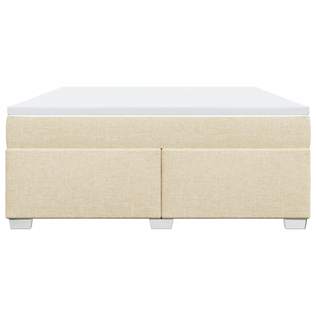 vidaXL Κρεβάτι Boxspring με Στρώμα Κρεμ 180x200 εκ. Υφασμάτινο