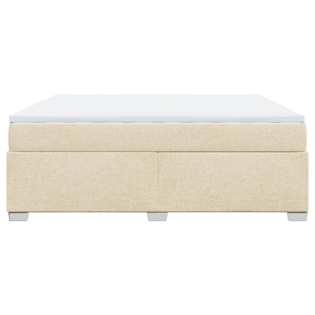 vidaXL Κρεβάτι Boxspring με Στρώμα Κρεμ 180x200 εκ. Υφασμάτινο