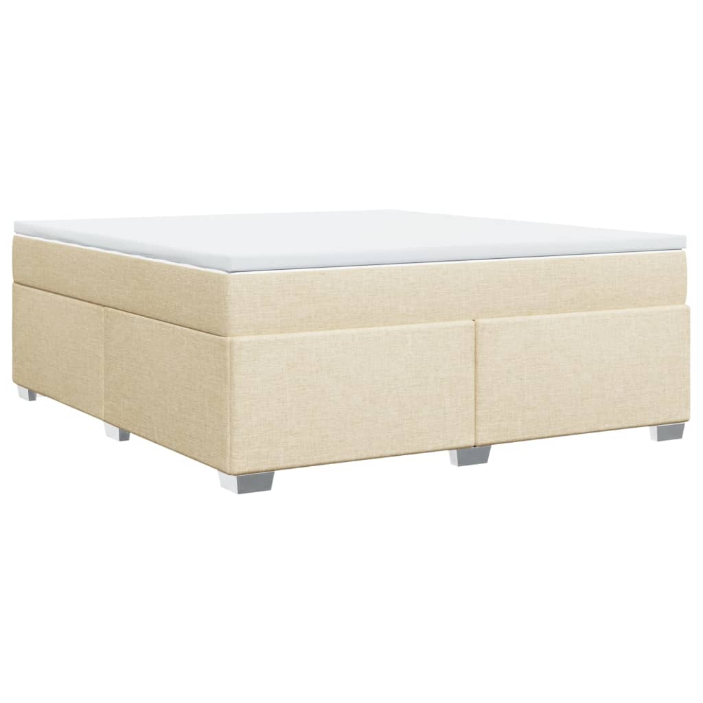 vidaXL Κρεβάτι Boxspring με Στρώμα Κρεμ 180x200 εκ. Υφασμάτινο