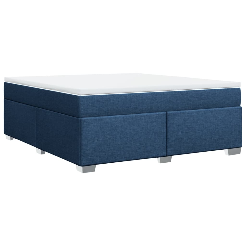 vidaXL Κρεβάτι Boxspring με Στρώμα Μπλε 180x200 εκ. Υφασμάτινο