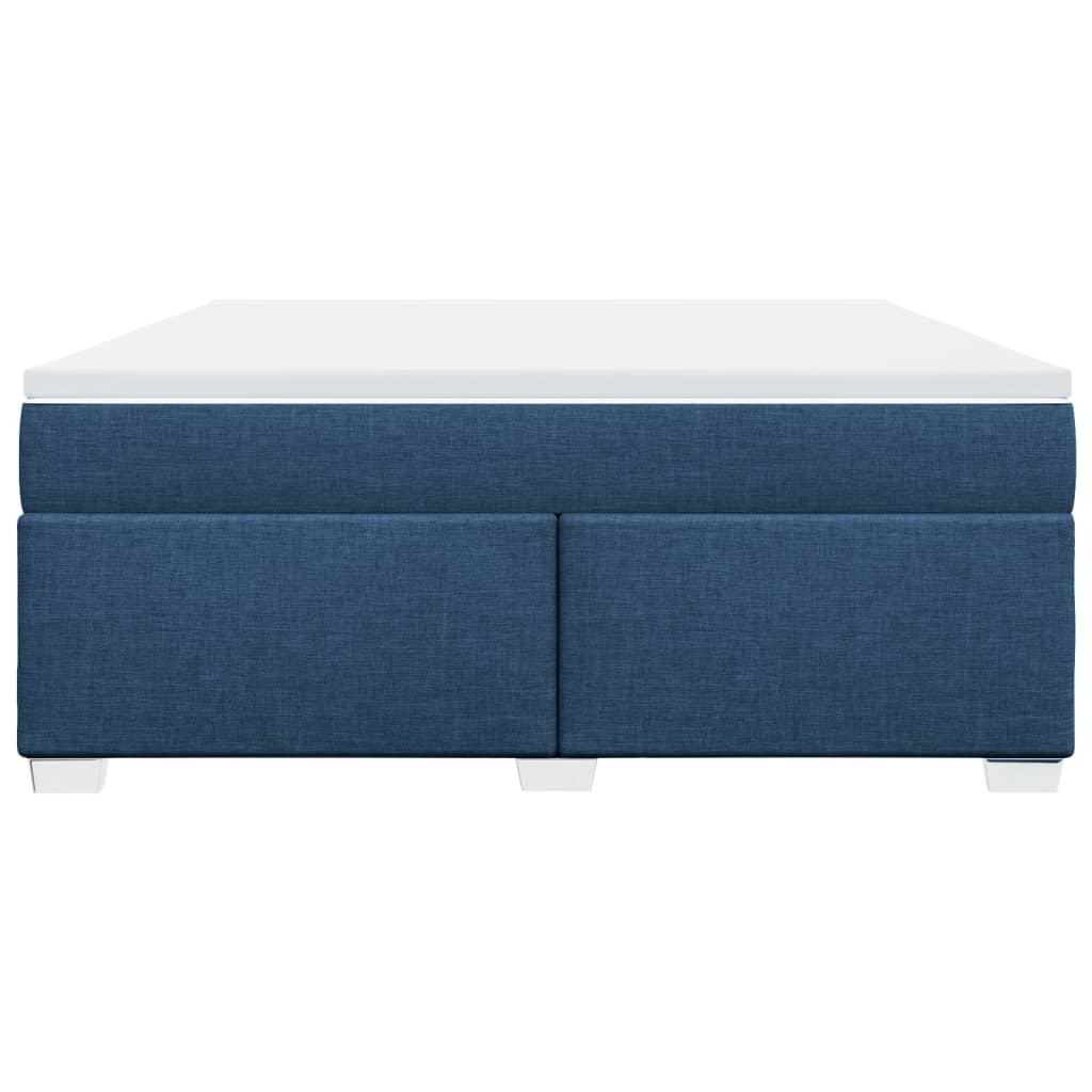 vidaXL Κρεβάτι Boxspring με Στρώμα Μπλε 180x200 εκ. Υφασμάτινο