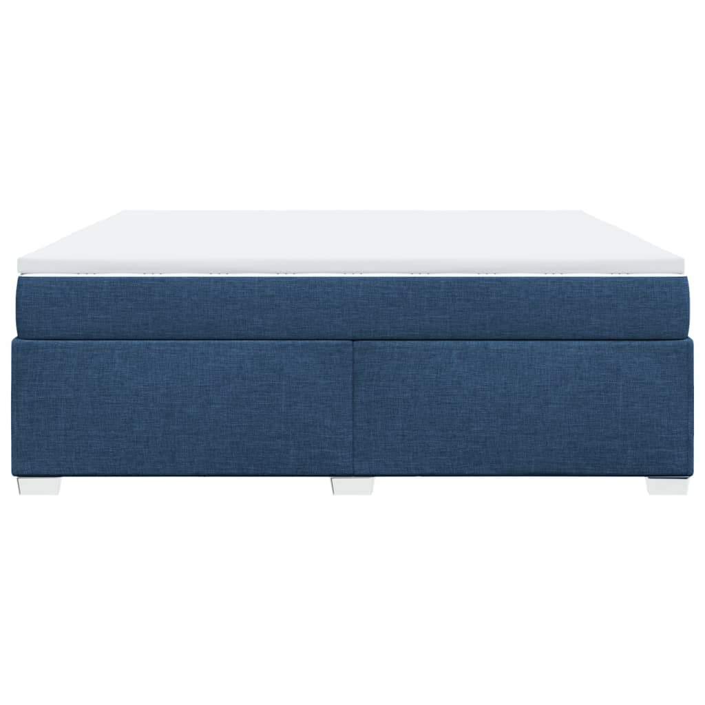 vidaXL Κρεβάτι Boxspring με Στρώμα Μπλε 180x200 εκ. Υφασμάτινο