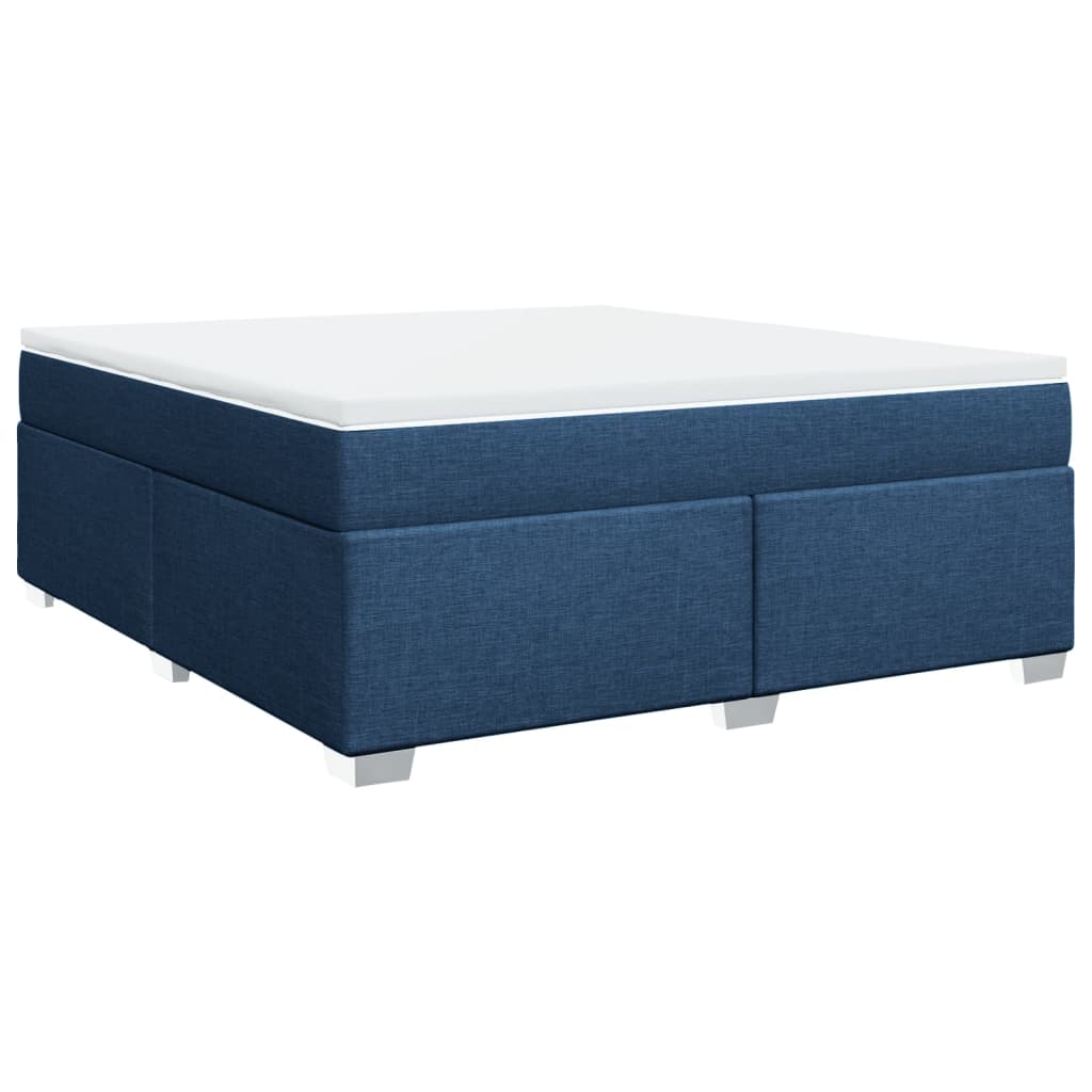 vidaXL Κρεβάτι Boxspring με Στρώμα Μπλε 180x200 εκ. Υφασμάτινο