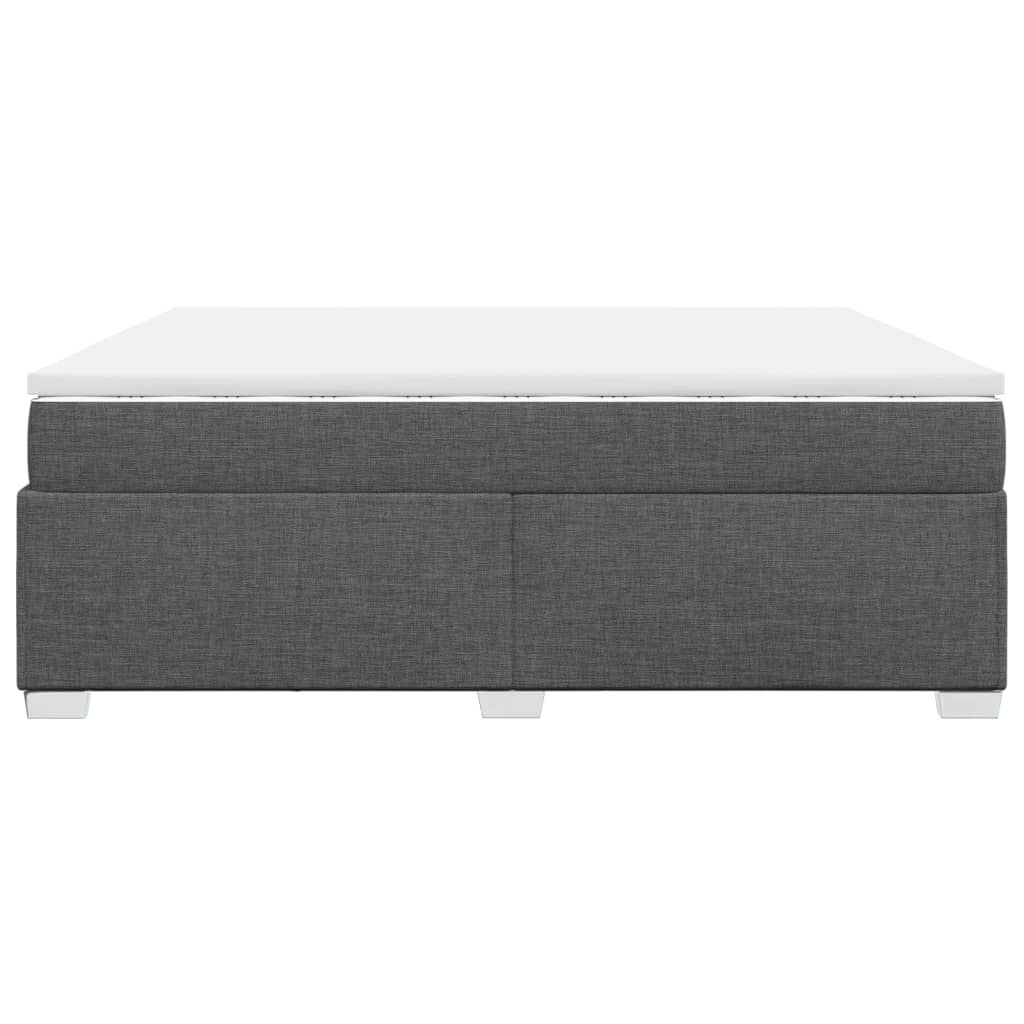 vidaXL Κρεβάτι Boxspring με Στρώμα Σκούρο Γκρι 200x200 εκ. Υφασμάτινο