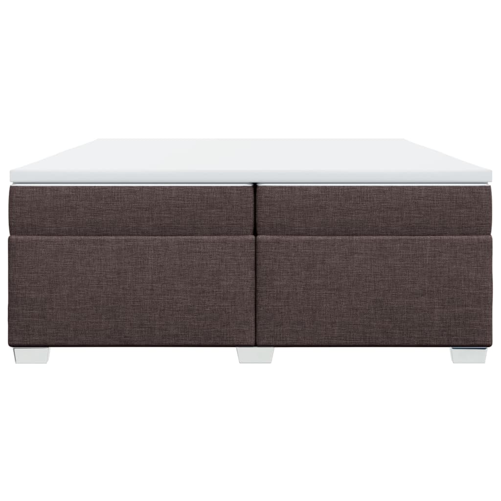 vidaXL Κρεβάτι Boxspring με Στρώμα Σκούρο Καφέ 200x200 εκ. Υφασμάτινο