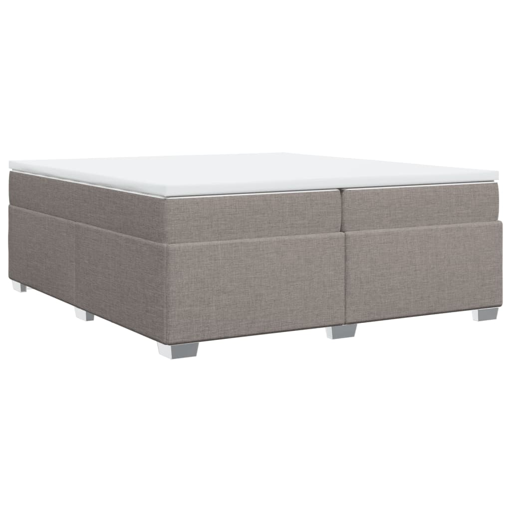 vidaXL Κρεβάτι Boxspring με Στρώμα Taupe 200x200 εκ. Υφασμάτινο