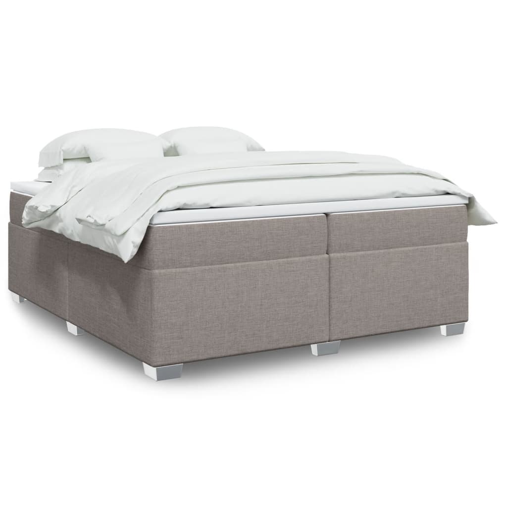 vidaXL Κρεβάτι Boxspring με Στρώμα Taupe 200x200 εκ. Υφασμάτινο