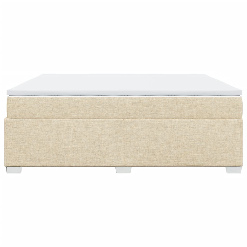 vidaXL Κρεβάτι Boxspring με Στρώμα Κρεμ 200x200 εκ. Υφασμάτινο