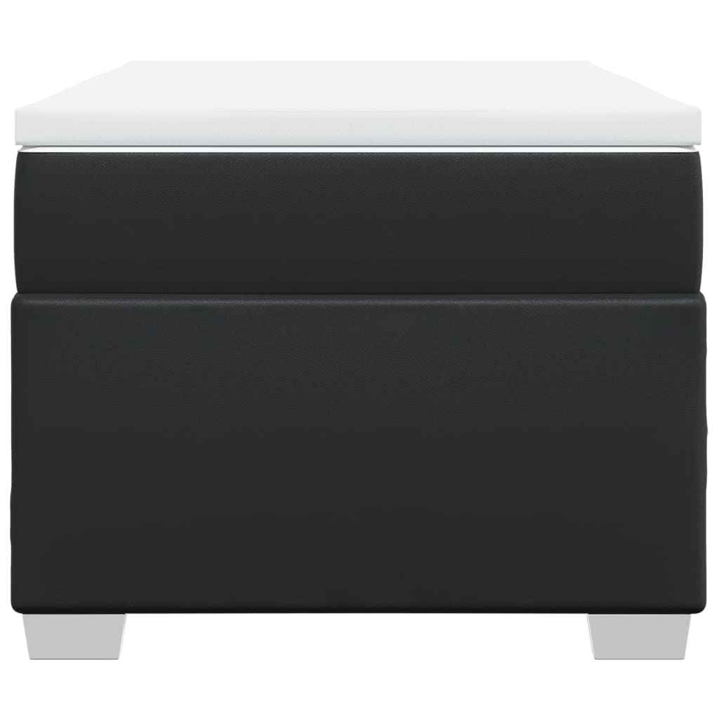 vidaXL Κρεβάτι Boxspring με Στρώμα Μαύρο 80 x 200 εκ. Συνθετικό Δέρμα
