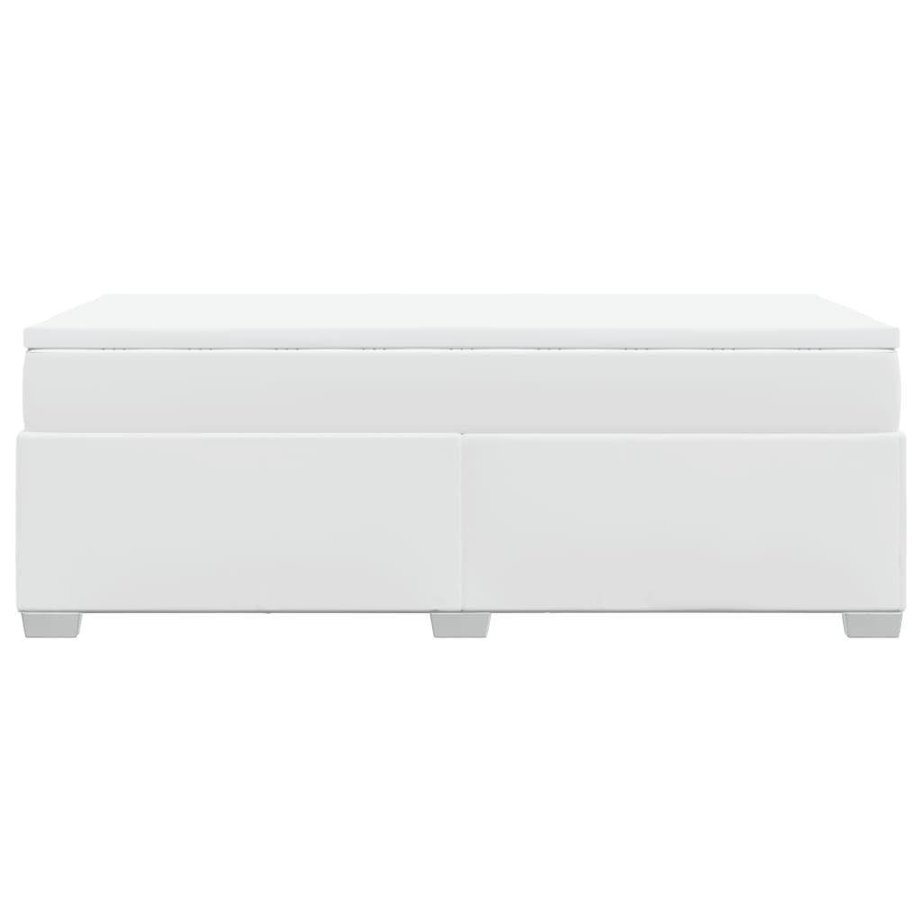 vidaXL Κρεβάτι Boxspring με Στρώμα Λευκό 80 x 200 εκ. Συνθετικό Δέρμα
