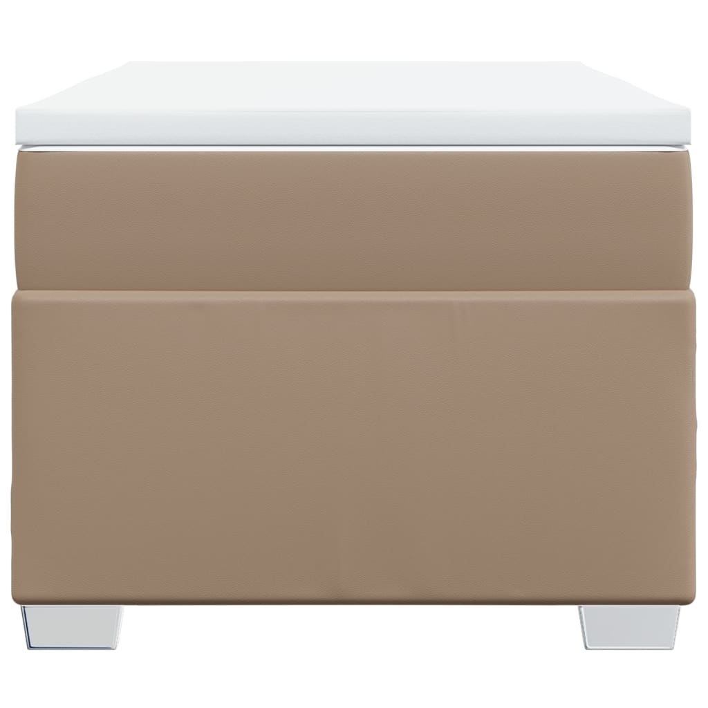 vidaXL Κρεβάτι Boxspring με Στρώμα Καπουτσίνο 90x190εκ.από Συνθ. Δέρμα