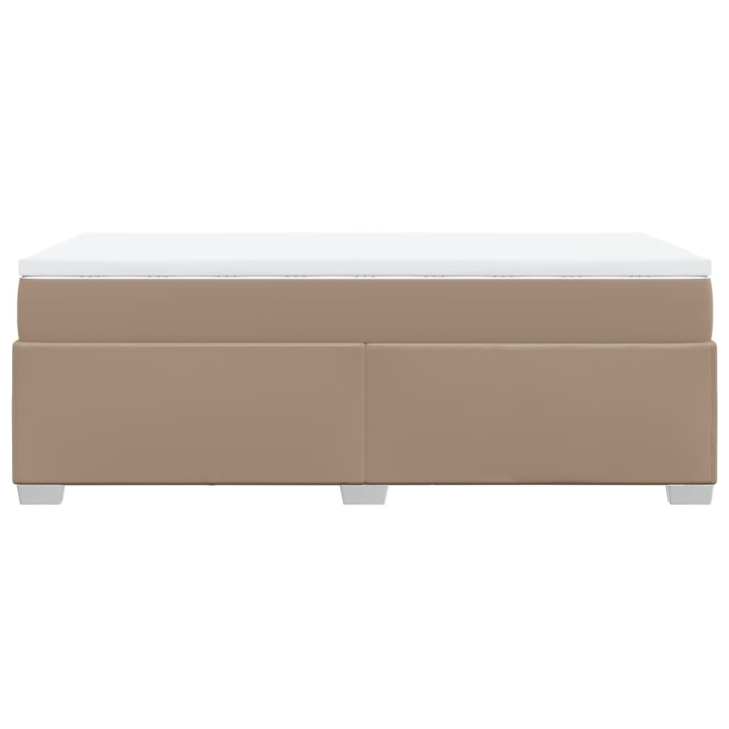 vidaXL Κρεβάτι Boxspring με Στρώμα Καπουτσίνο 90x190εκ.από Συνθ. Δέρμα