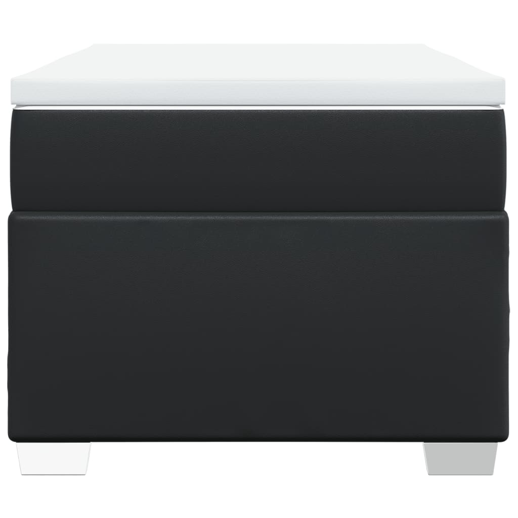 vidaXL Κρεβάτι Boxspring με Στρώμα Μαύρο 90x200εκ. από Συνθετικό Δέρμα