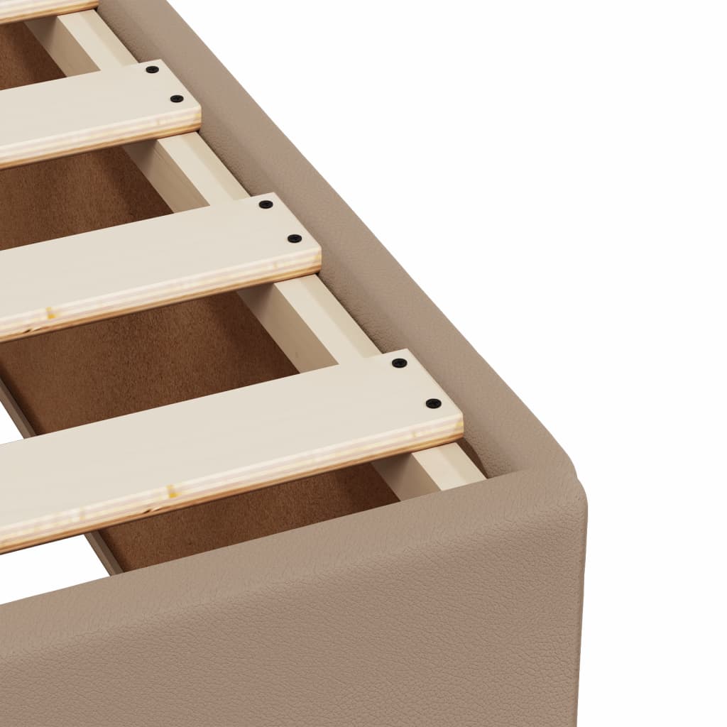 vidaXL Κρεβάτι Boxspring με Στρώμα Καπουτσίνο 90x200εκ.από Συνθ. Δέρμα