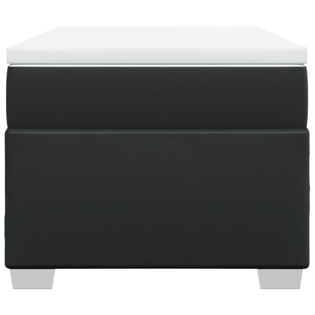 vidaXL Κρεβάτι Boxspring με Στρώμα Μαύρο 100x200εκ.από Συνθετικό Δέρμα