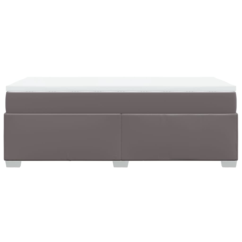 vidaXL Κρεβάτι Boxspring με Στρώμα Γκρι 100x200εκ. από Συνθετικό Δέρμα