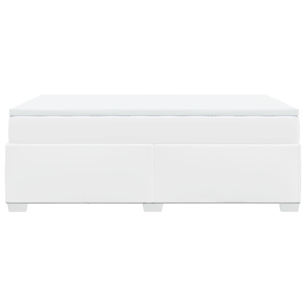 vidaXL Κρεβάτι Boxspring με Στρώμα Λευκό 120x190εκ.από Συνθετικό Δέρμα