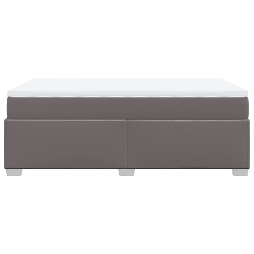 vidaXL Κρεβάτι Boxspring με Στρώμα Γκρι 120x190εκ. από Συνθετικό Δέρμα