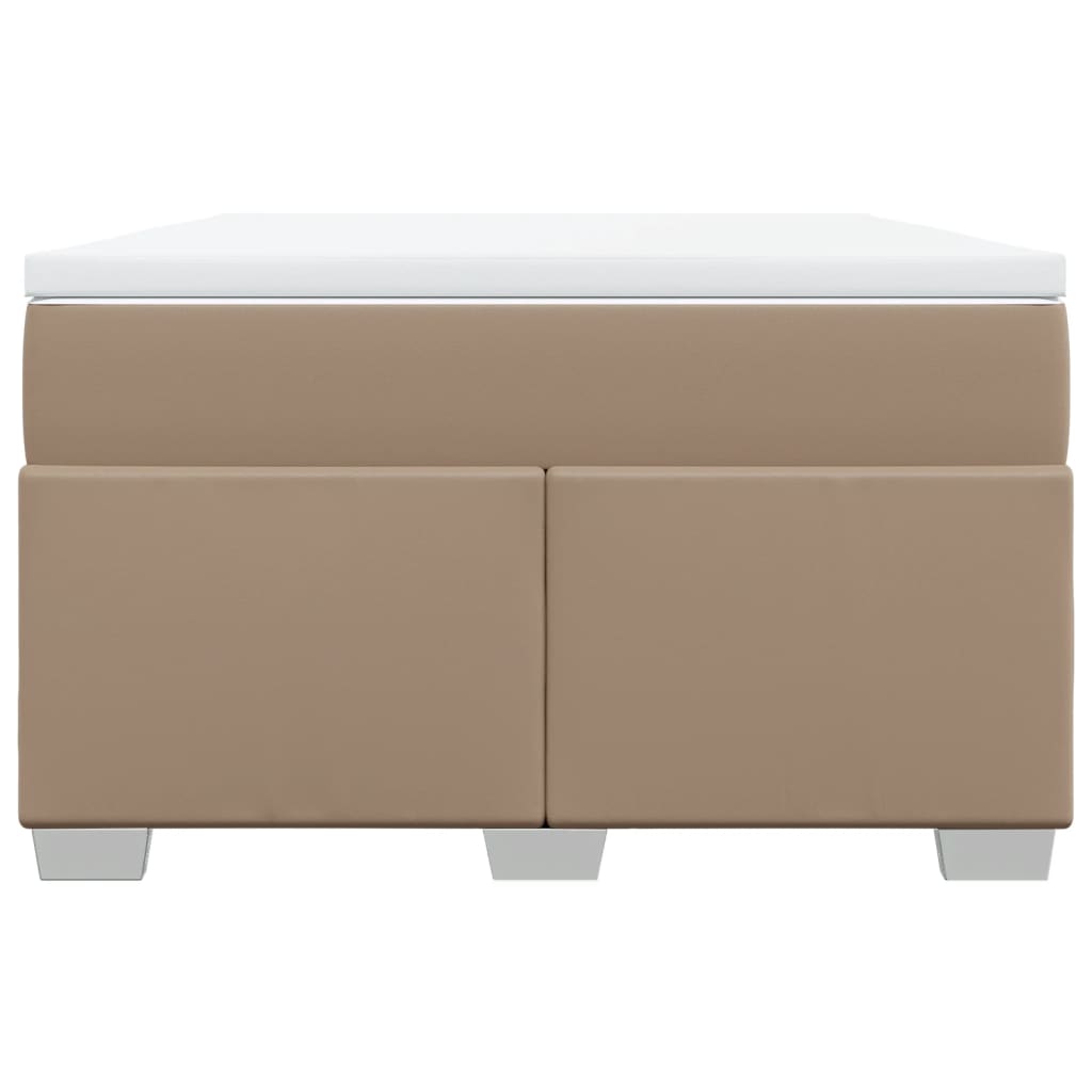 vidaXL Κρεβάτι Boxspring με Στρώμα Καπουτσίνο 120x190εκ.από Συνθ.Δέρμα