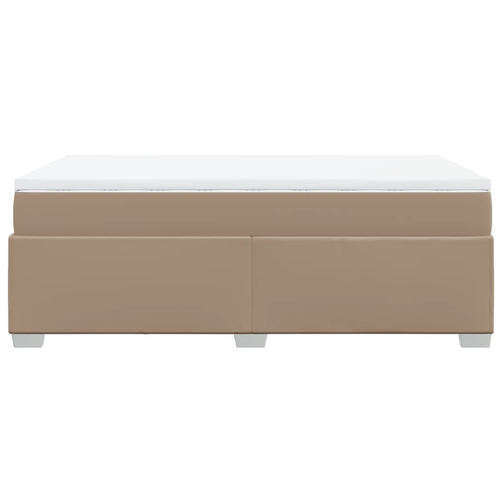 vidaXL Κρεβάτι Boxspring με Στρώμα Καπουτσίνο 120x190εκ.από Συνθ.Δέρμα