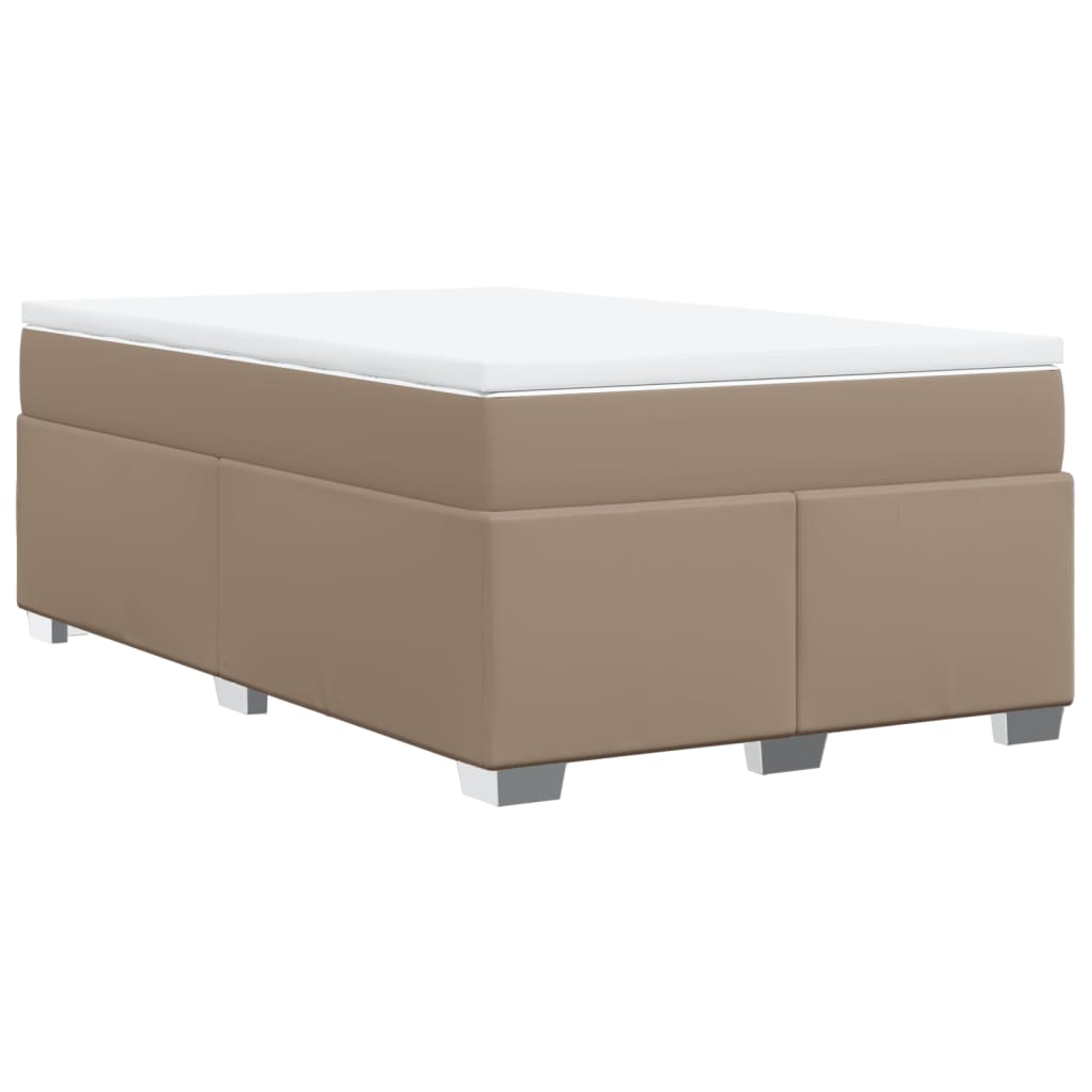 vidaXL Κρεβάτι Boxspring με Στρώμα Καπουτσίνο 120x190εκ.από Συνθ.Δέρμα