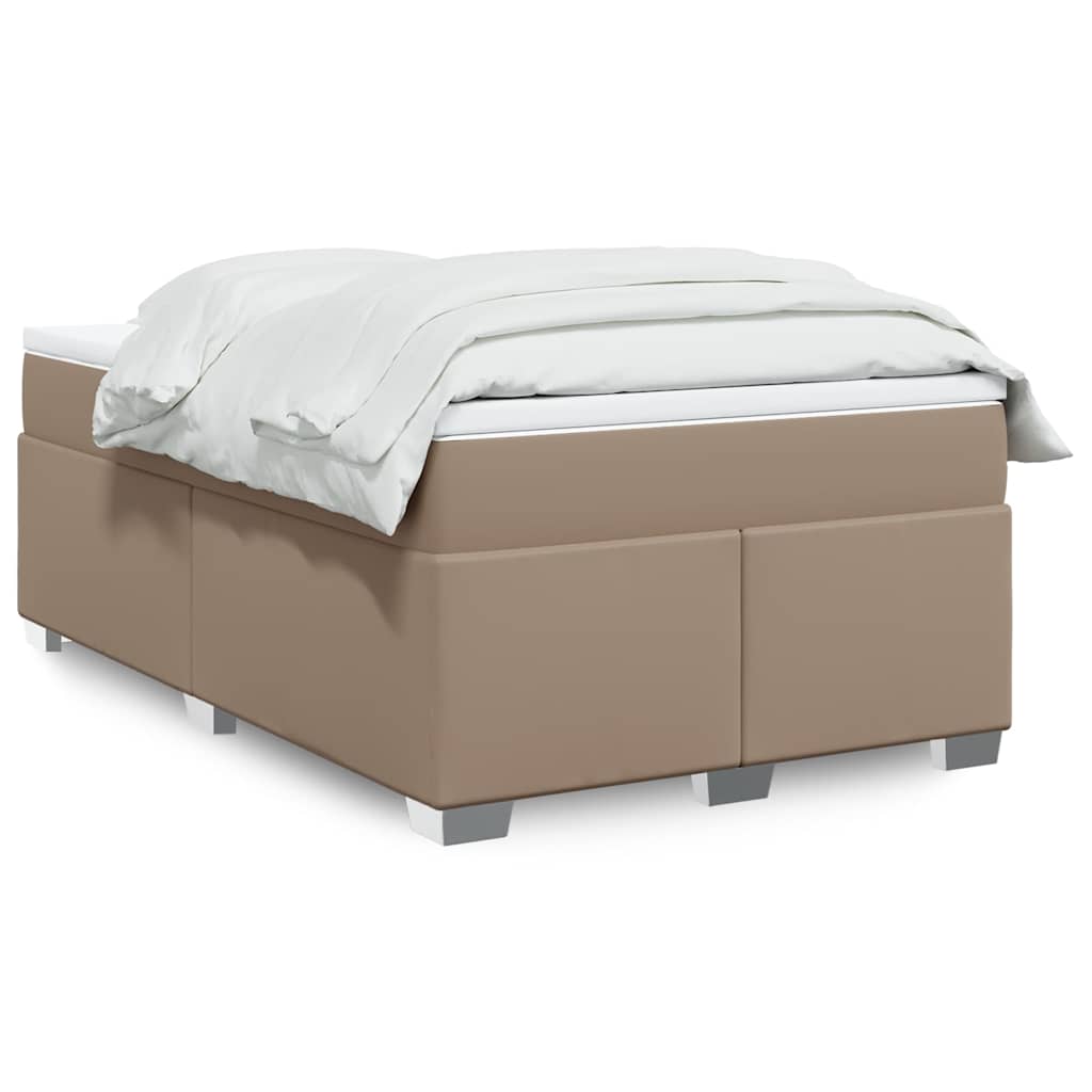 vidaXL Κρεβάτι Boxspring με Στρώμα Καπουτσίνο 120x190εκ.από Συνθ.Δέρμα