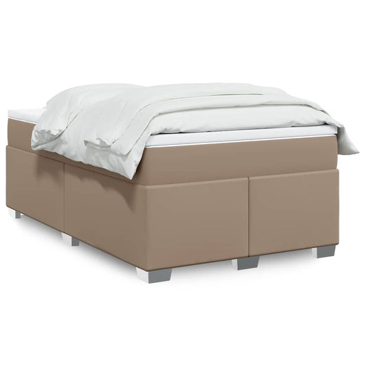 vidaXL Κρεβάτι Boxspring με Στρώμα Καπουτσίνο 120x190εκ.από Συνθ.Δέρμα