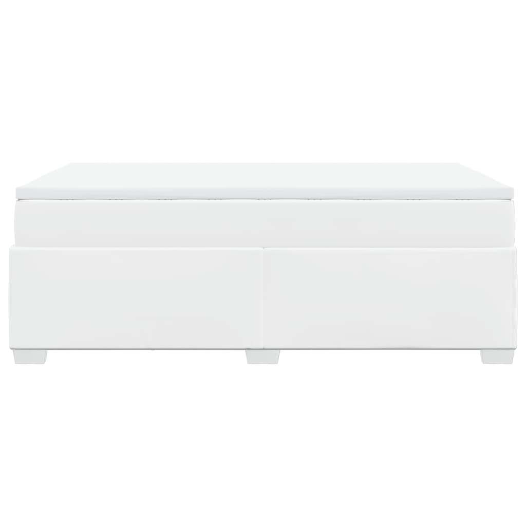vidaXL Κρεβάτι Boxspring με Στρώμα Λευκό 120x200εκ.από Συνθετικό Δέρμα
