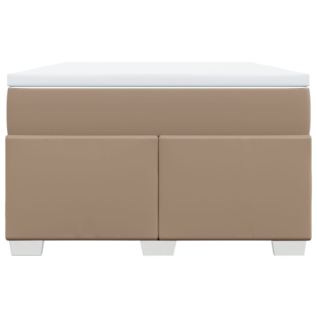 vidaXL Κρεβάτι Boxspring με Στρώμα Καπουτσίνο 120x200εκ.από Συνθ.Δέρμα