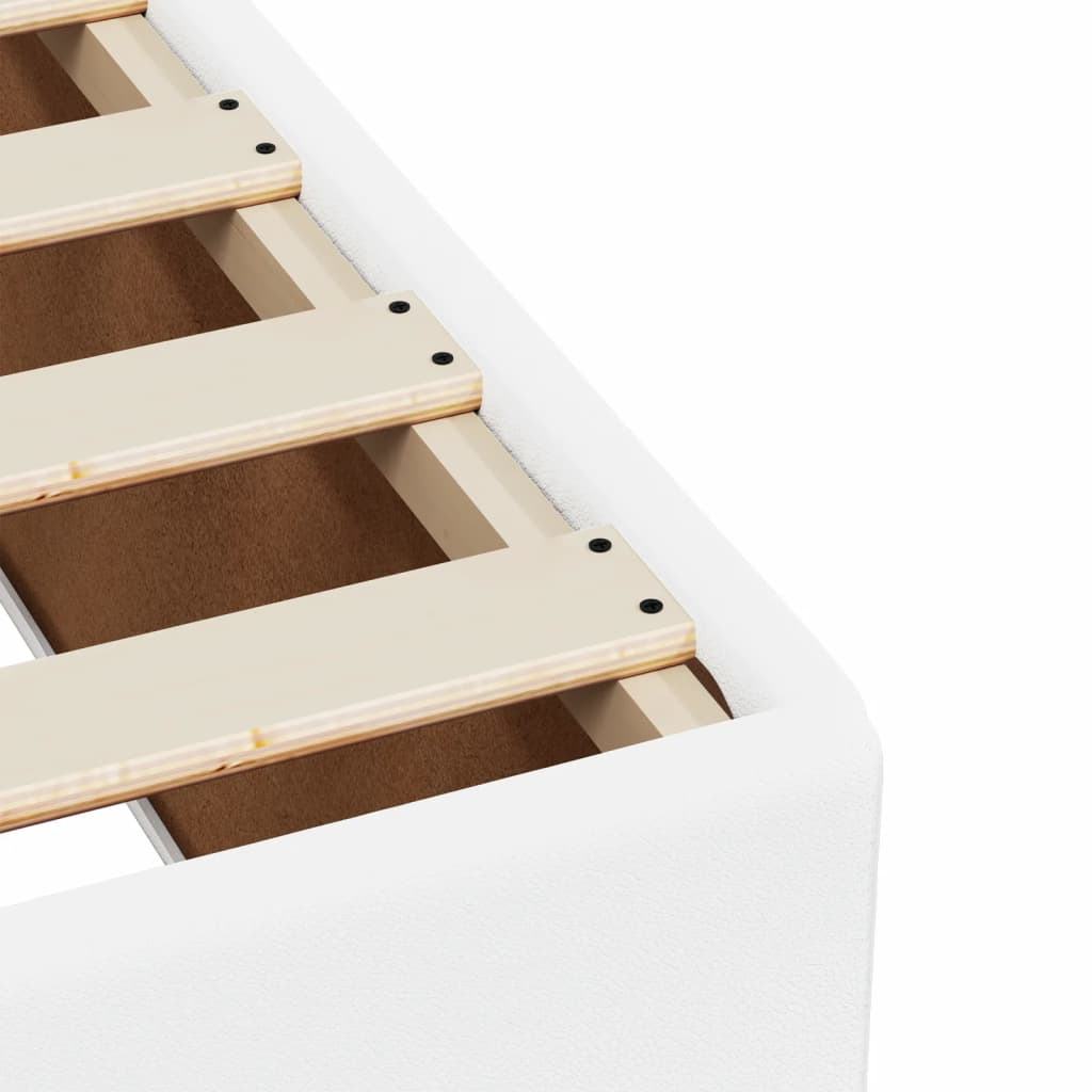 vidaXL Κρεβάτι Boxspring με Στρώμα Λευκό 140x200εκ.από Συνθετικό Δέρμα