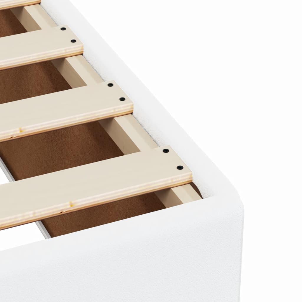 vidaXL Κρεβάτι Boxspring με Στρώμα Λευκό 200x200 εκ. Συνθετικό Δέρμα