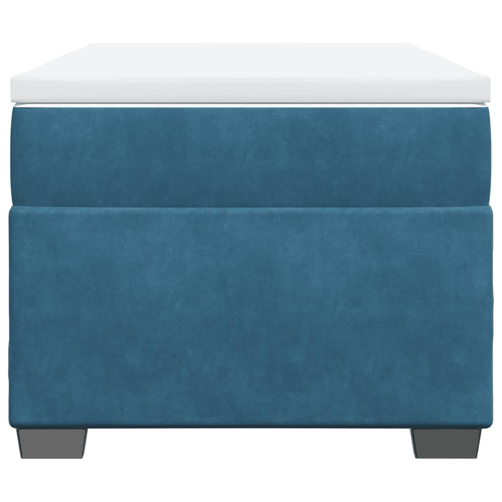 vidaXL Κρεβάτι Boxspring με Στρώμα Σκούρο Μπλε 80 x 200 εκ. Βελούδινο