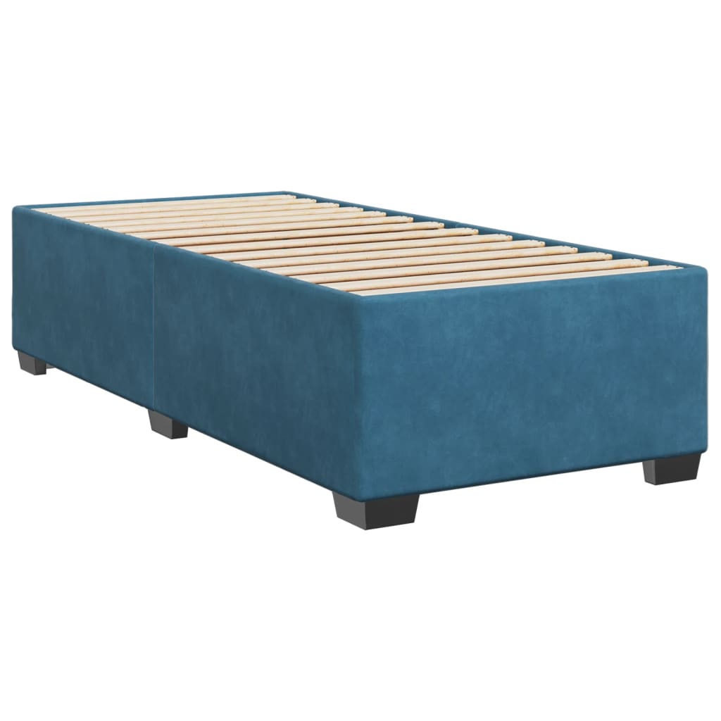 vidaXL Κρεβάτι Boxspring με Στρώμα Σκούρο Μπλε 80 x 200 εκ. Βελούδινο