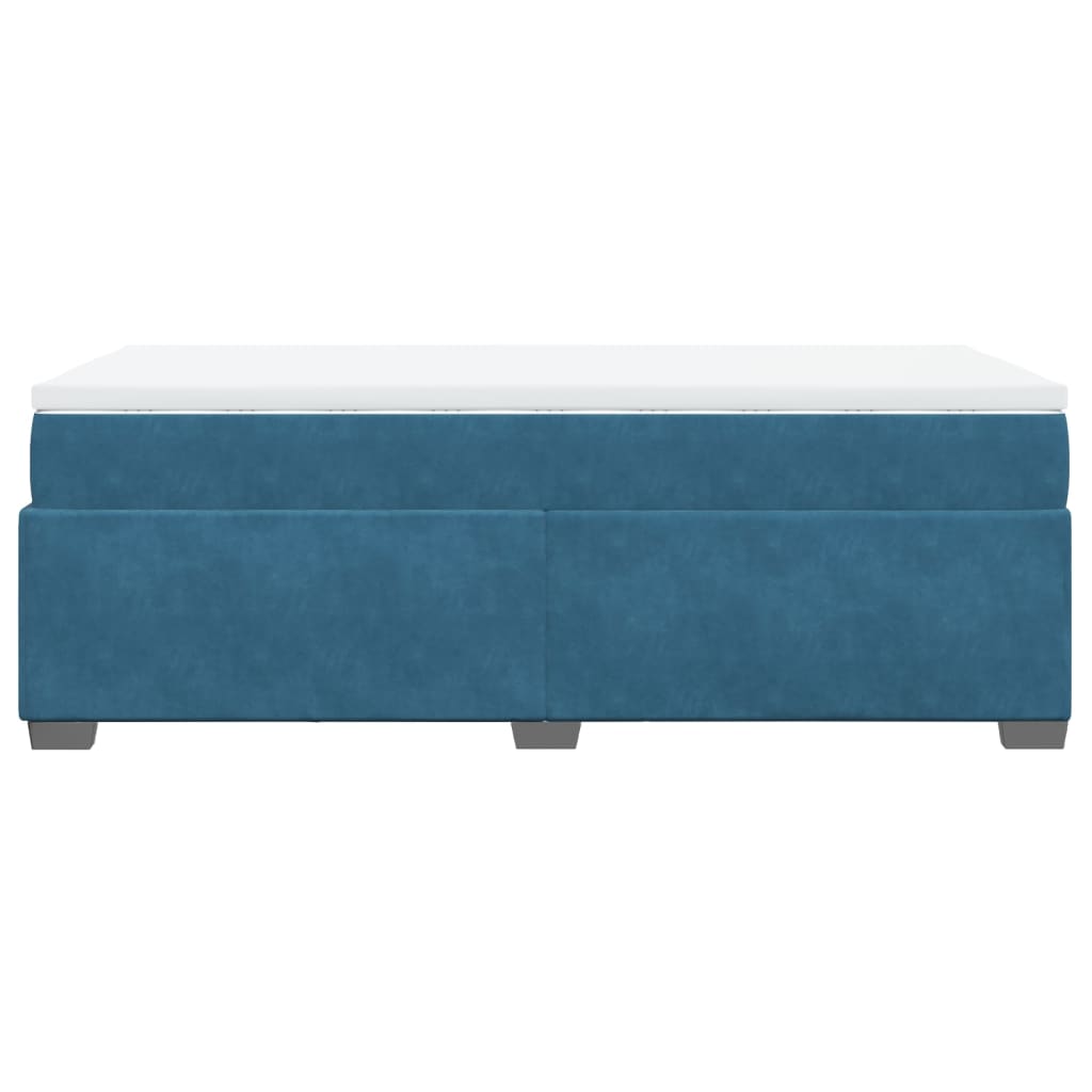 vidaXL Κρεβάτι Boxspring με Στρώμα Σκούρο Μπλε 80 x 200 εκ. Βελούδινο