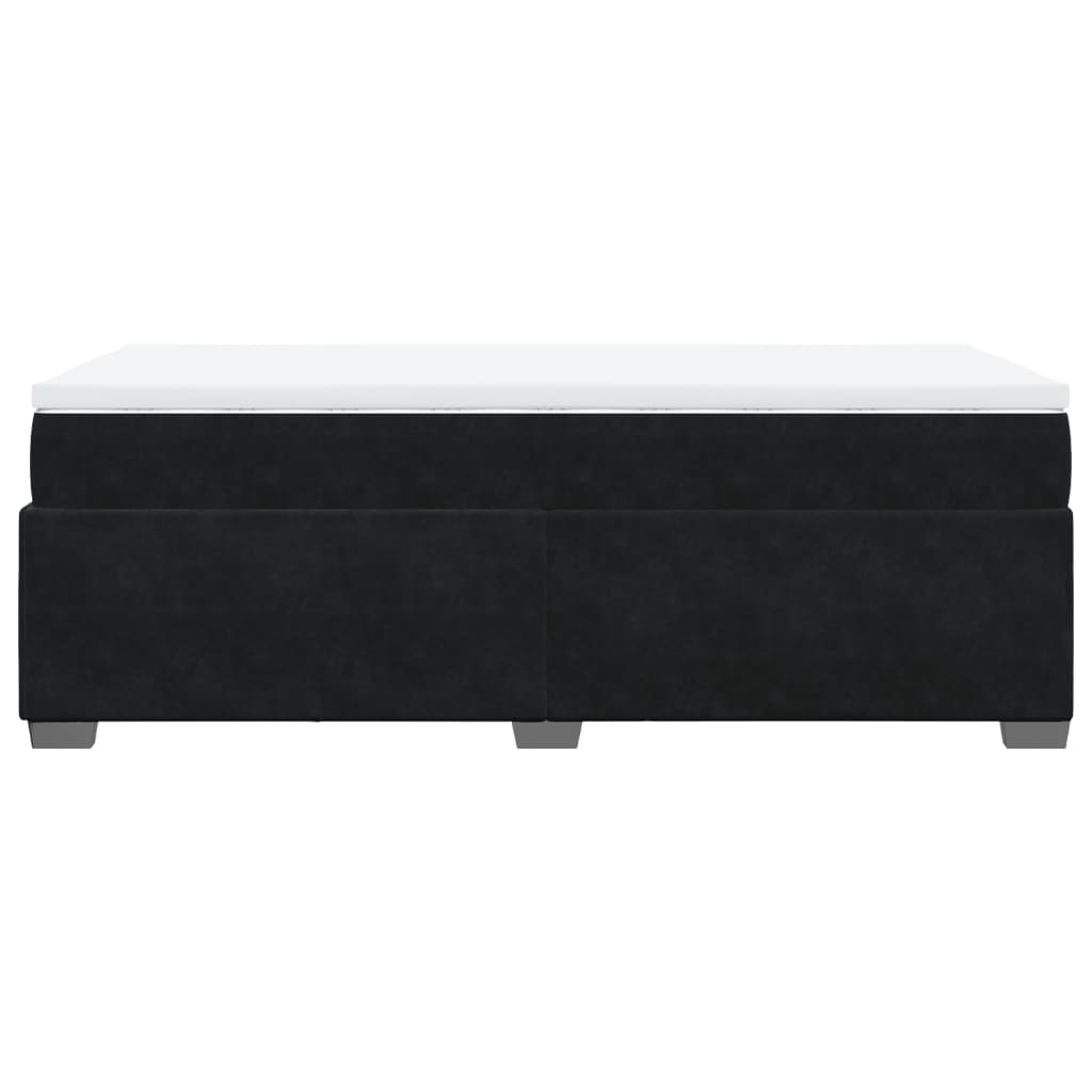 vidaXL Κρεβάτι Boxspring με Στρώμα Μαύρο 90x190 εκ. Βελούδινο