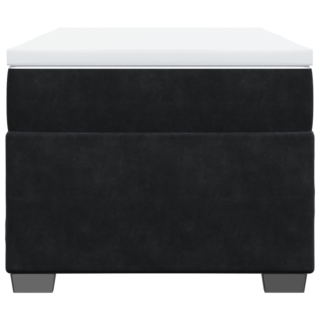 vidaXL Κρεβάτι Boxspring με Στρώμα Μαύρο 90x200 εκ. Βελούδινο