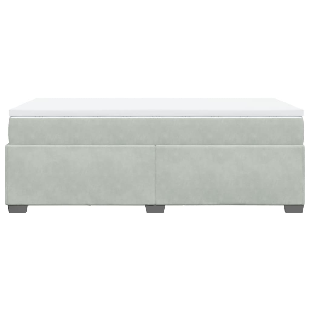 vidaXL Κρεβάτι Boxspring με Στρώμα Ανοιχτό Γκρι 100x200 εκ. Βελούδινο