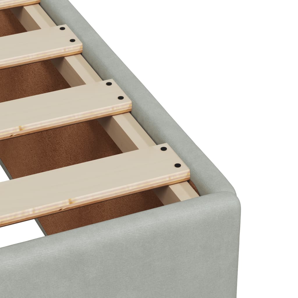 vidaXL Κρεβάτι Boxspring με Στρώμα Ανοιχτό Γκρι 100x200 εκ. Βελούδινο