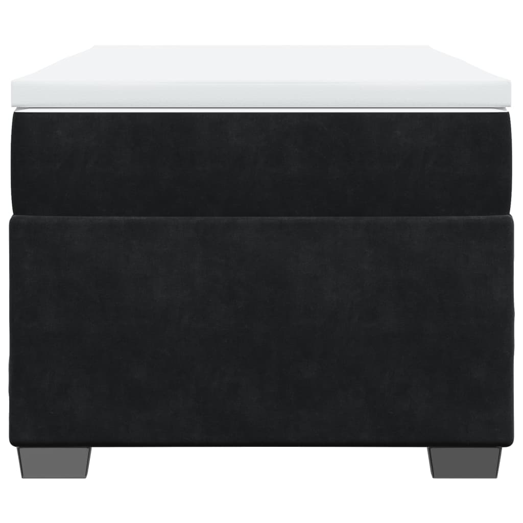 vidaXL Κρεβάτι Boxspring με Στρώμα Μαύρο 100x200 εκ. Βελούδινο