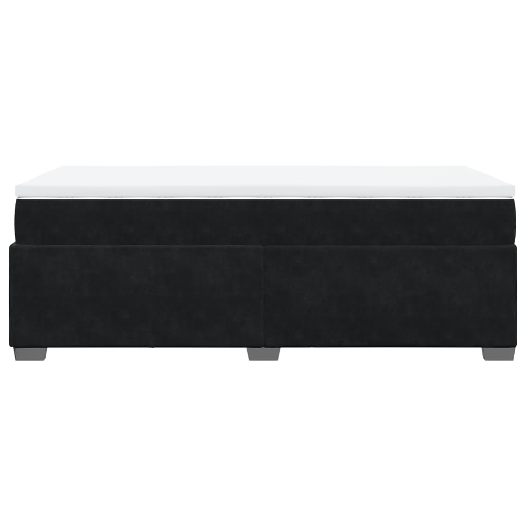 vidaXL Κρεβάτι Boxspring με Στρώμα Μαύρο 100x200 εκ. Βελούδινο