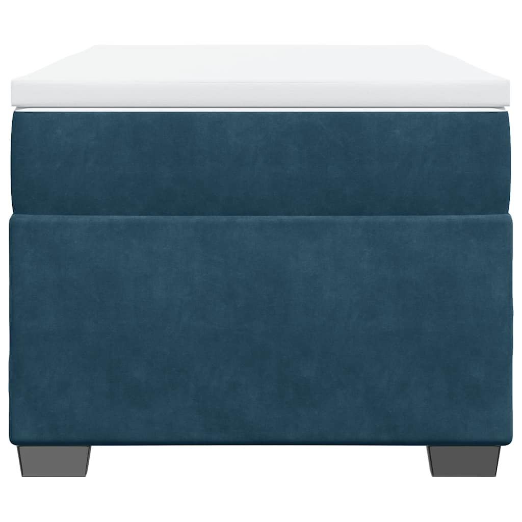 vidaXL Κρεβάτι Boxspring με Στρώμα Σκούρο Μπλε 100x200 εκ. Βελούδινο