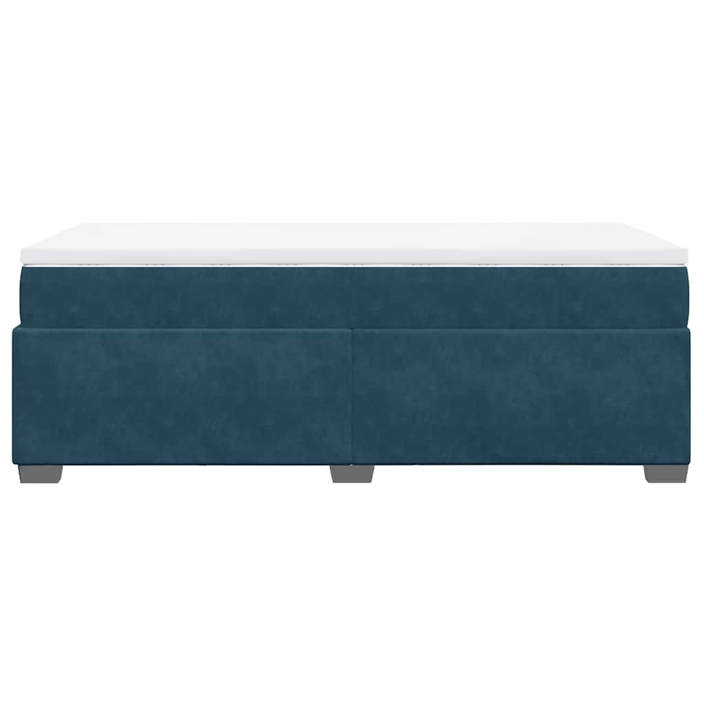 vidaXL Κρεβάτι Boxspring με Στρώμα Σκούρο Μπλε 100x200 εκ. Βελούδινο