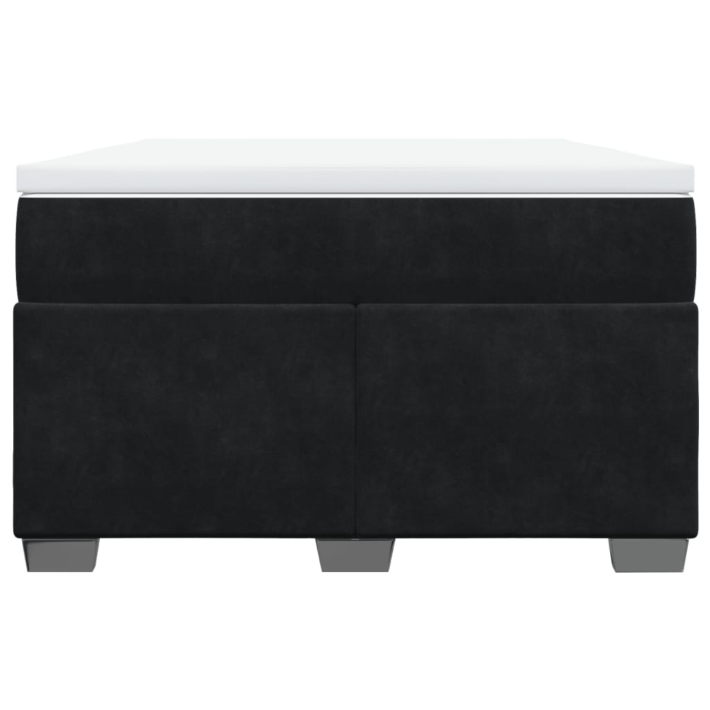 vidaXL Κρεβάτι Boxspring με Στρώμα Μαύρο 120x190 εκ. Βελούδινο