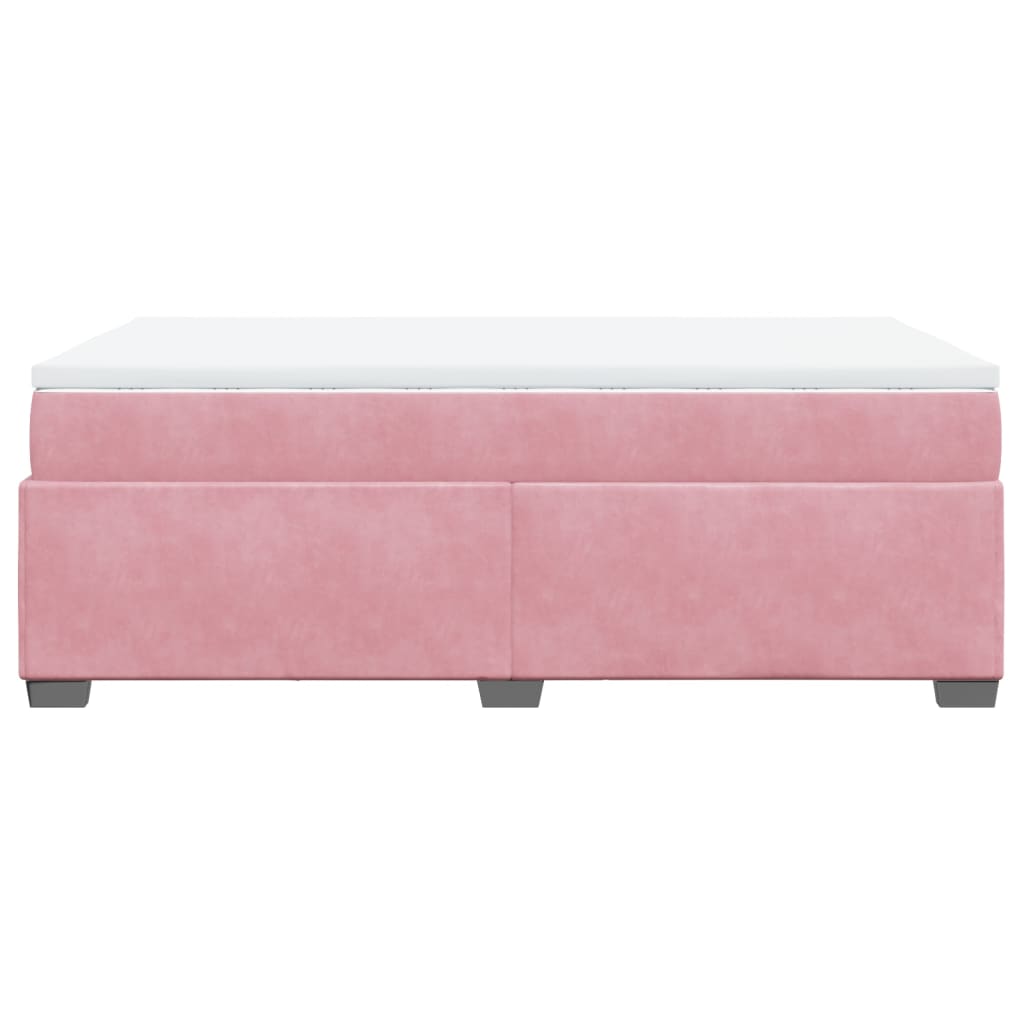 vidaXL Κρεβάτι Boxspring με Στρώμα Ροζ 120x190 εκ. Βελούδινο