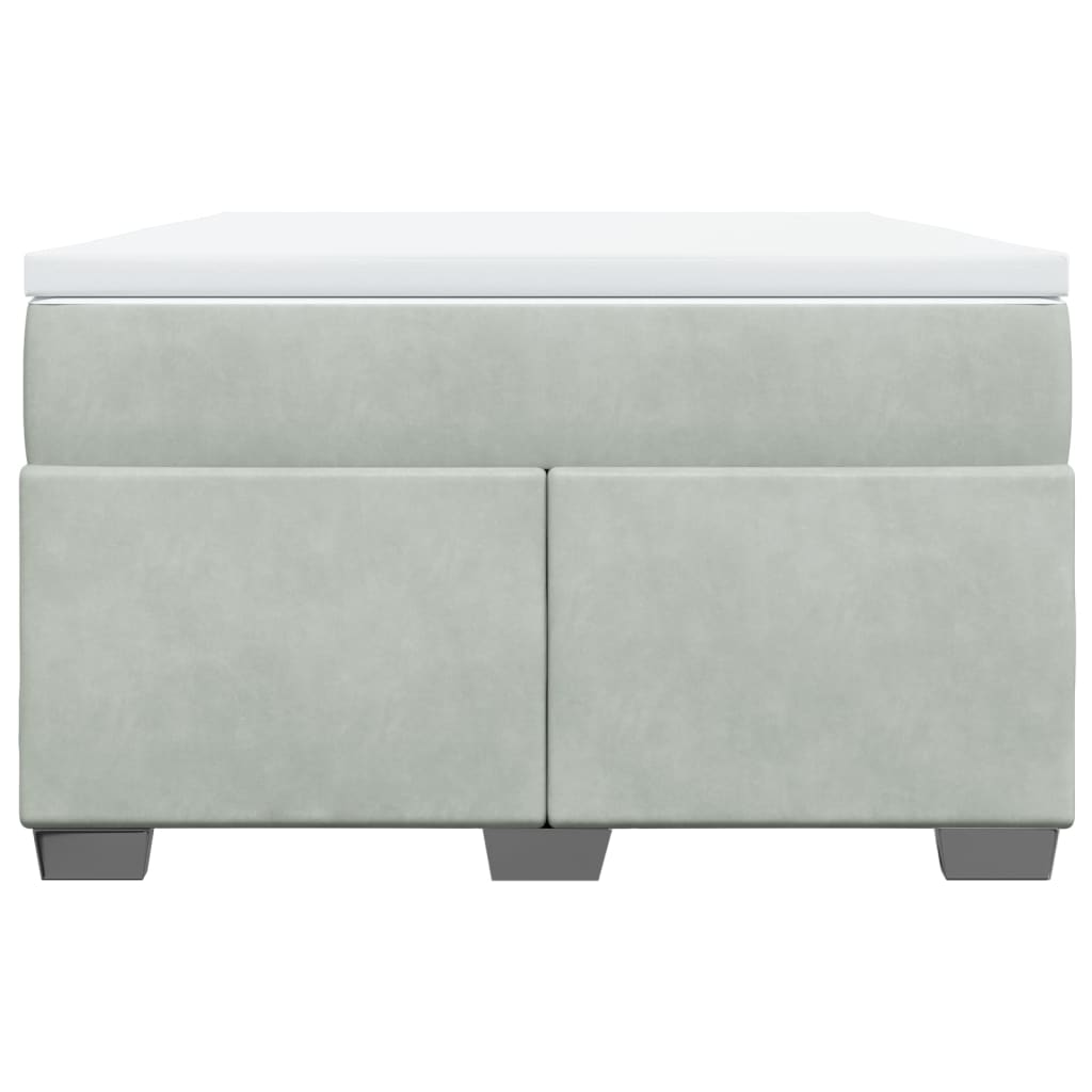vidaXL Κρεβάτι Boxspring με Στρώμα Ανοιχτό Γκρι 120x200 εκ. Βελούδινο