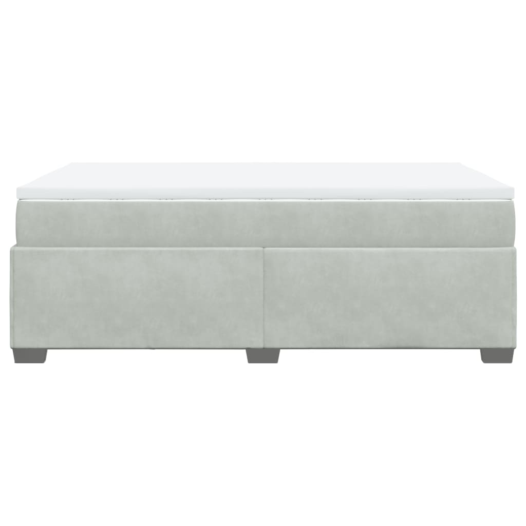 vidaXL Κρεβάτι Boxspring με Στρώμα Ανοιχτό Γκρι 120x200 εκ. Βελούδινο
