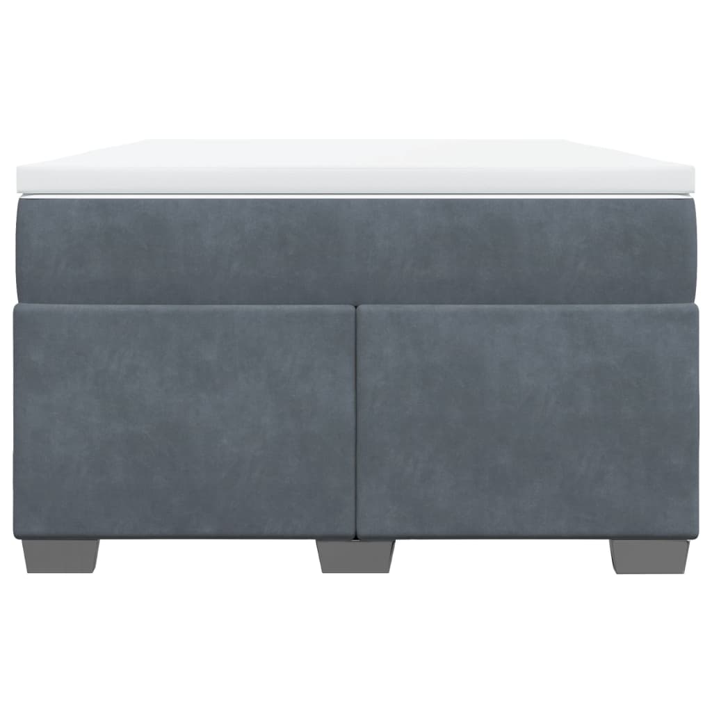vidaXL Κρεβάτι Boxspring με Στρώμα Σκούρο Γκρι 120x200 εκ. Βελούδινο