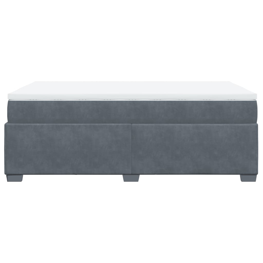 vidaXL Κρεβάτι Boxspring με Στρώμα Σκούρο Γκρι 120x200 εκ. Βελούδινο